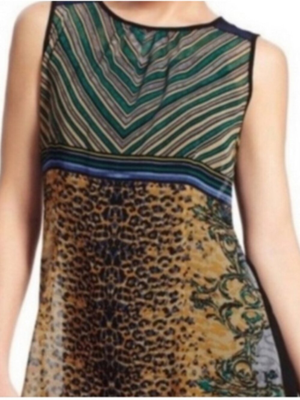 CAbi Buchanan Leopard Print Sleeveless Top Size Large
